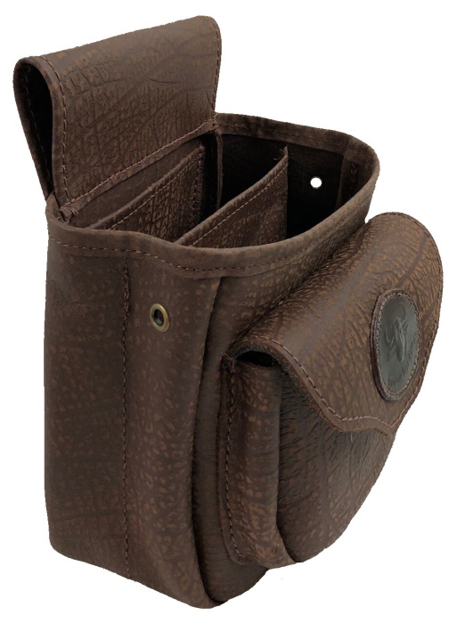 (image for) Brown Cape Buffalo Hide Shotgun Shell Belt Pouch Bag